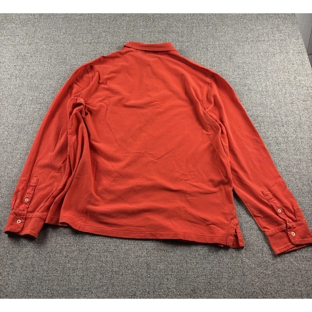 Polo Ralph Lauren Red Featherweight Mesh Long Sleeve Polo Shirt Men's 2XL XXL